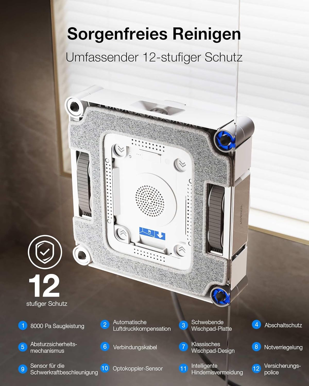 ECOVACS WINBOT W3 OMNI Fensterputzroboter mit Multifunktionsstation