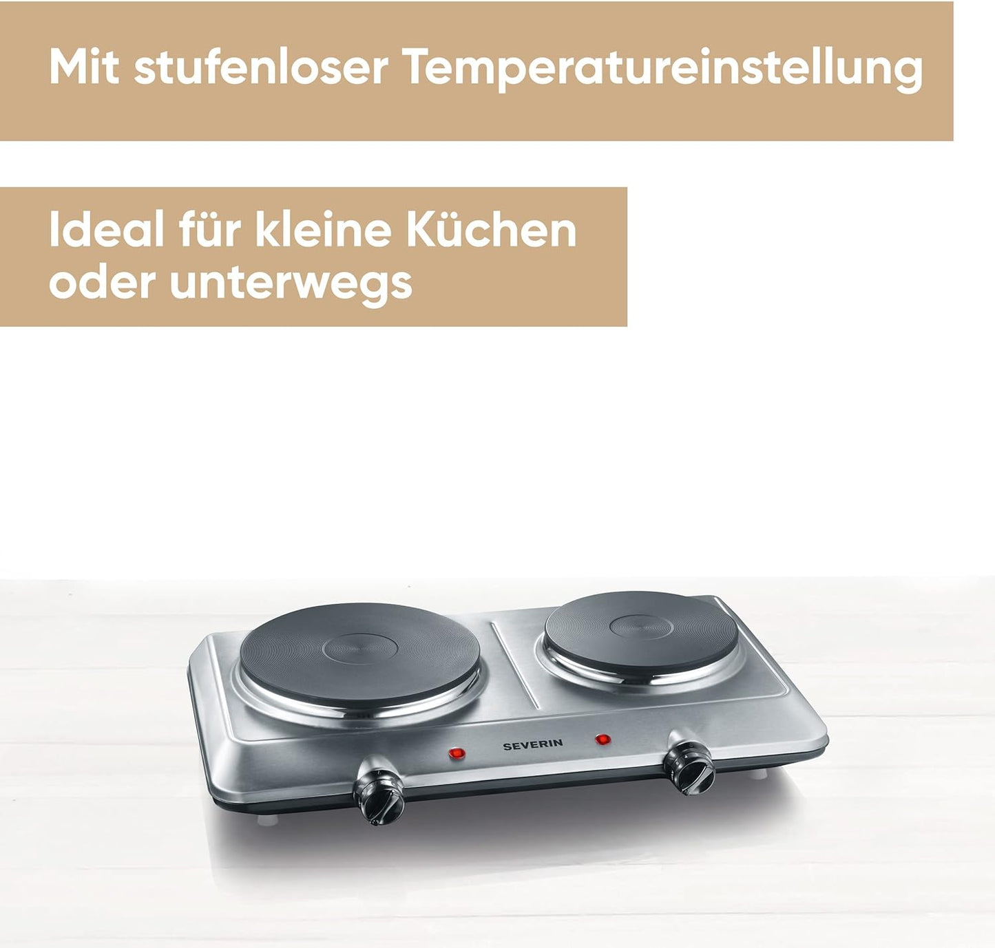 SEVERIN Doppel Kochplatte, Edelstahl