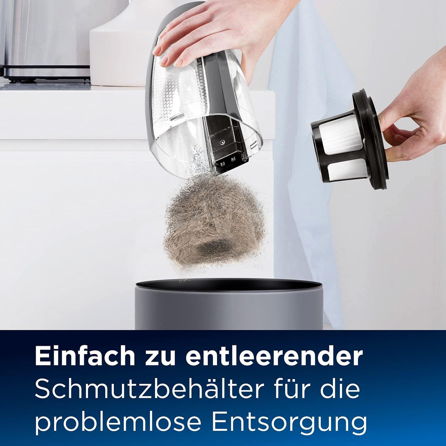 Bissell Pet Hair Eraser, Kabelloser Handstaubsauger, Rotierende Bürstenrolle, 14.4V