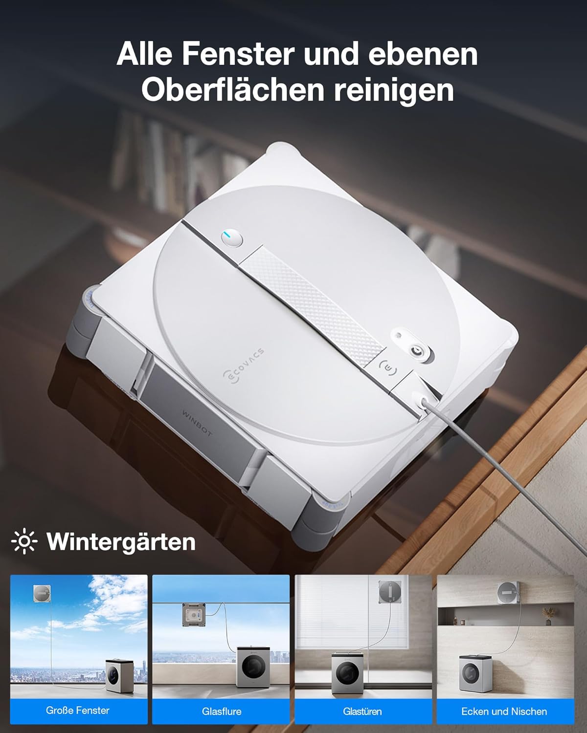 ECOVACS WINBOT W3 OMNI Fensterputzroboter mit Multifunktionsstation