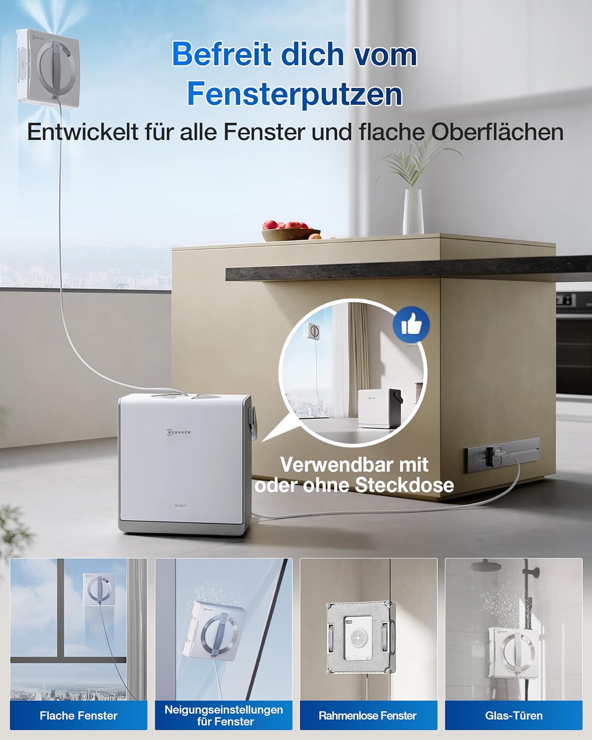 ECOVACS WINBOT W2 PRO Omni Fensterputzroboter, weiß