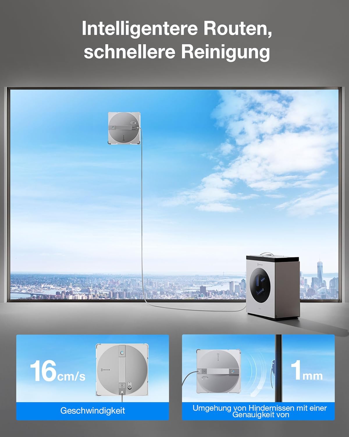 ECOVACS WINBOT W3 OMNI Fensterputzroboter mit Multifunktionsstation
