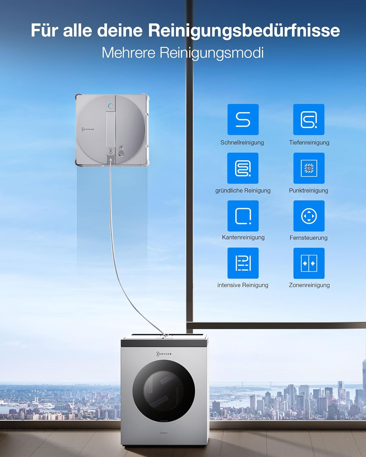 ECOVACS WINBOT W3 OMNI Fensterputzroboter mit Multifunktionsstation