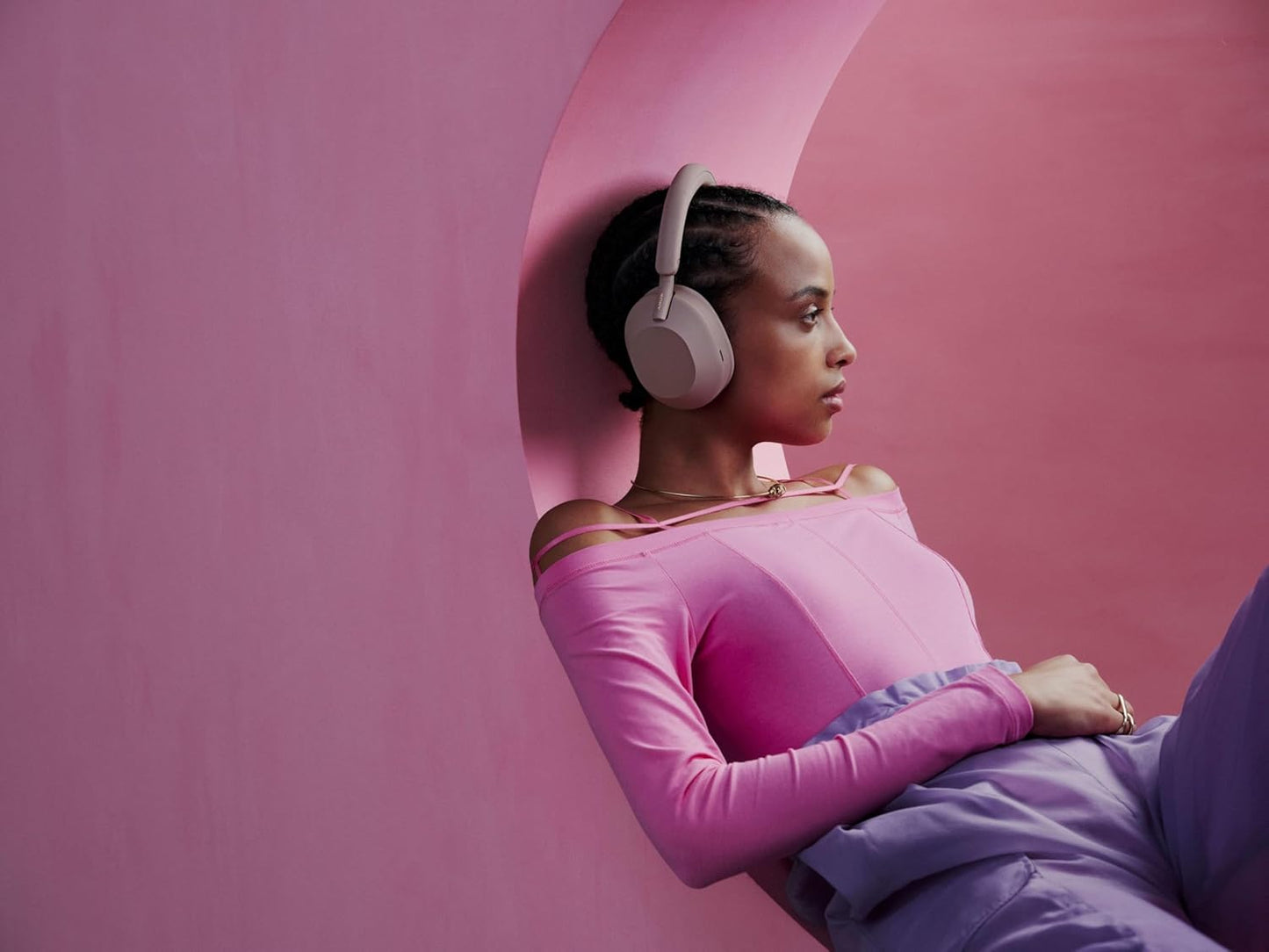 Sony WH-1000XM5 kabellose Bluetooth Noise Cancelling Kopfhörer, Smokey Pink