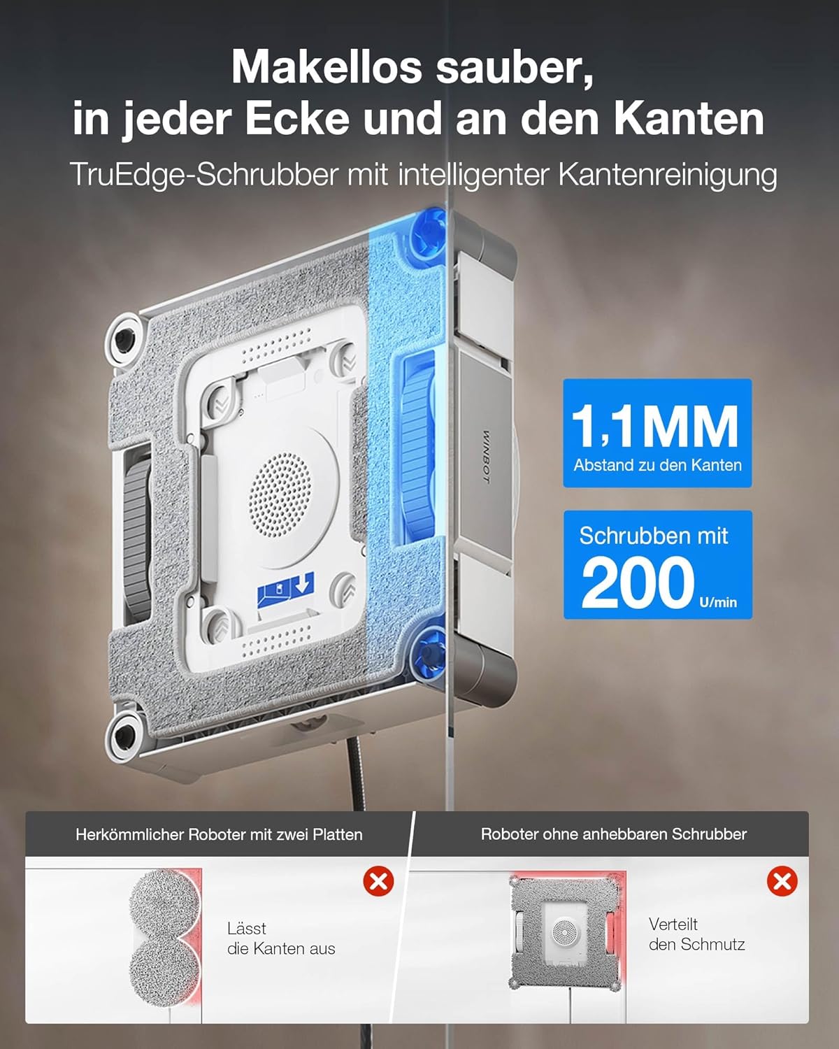 ECOVACS WINBOT W3 OMNI Fensterputzroboter mit Multifunktionsstation