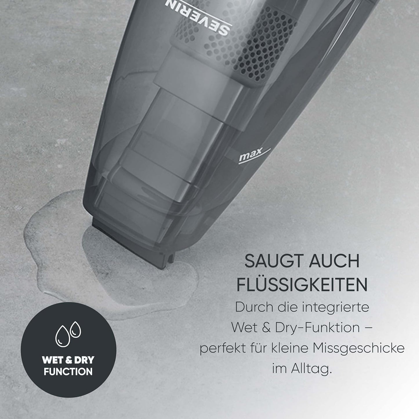 SEVERIN 4-in-1 Akku-Handstaubsauger, weiß-grau/rot, HV 7146