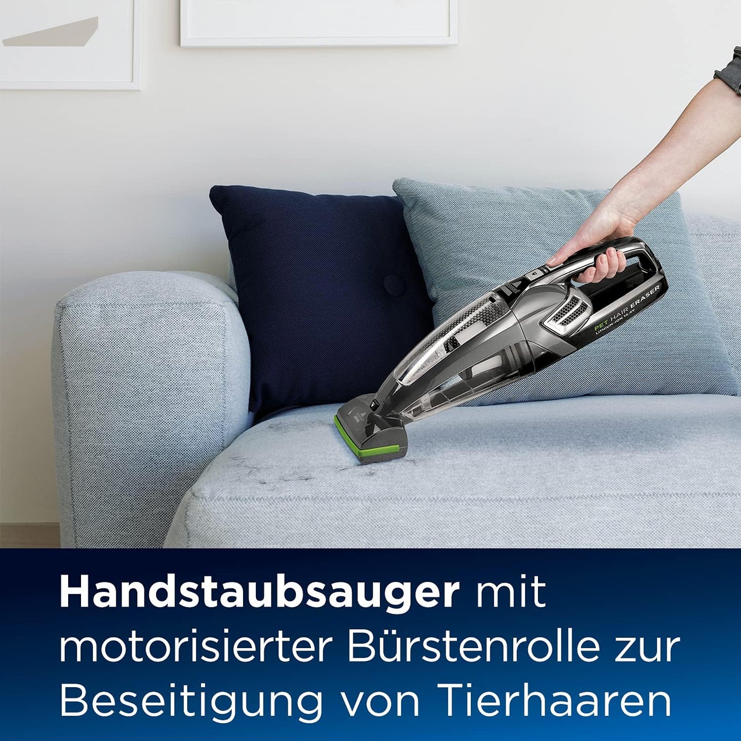 Bissell Pet Hair Eraser, Kabelloser Handstaubsauger, Rotierende Bürstenrolle, 14.4V