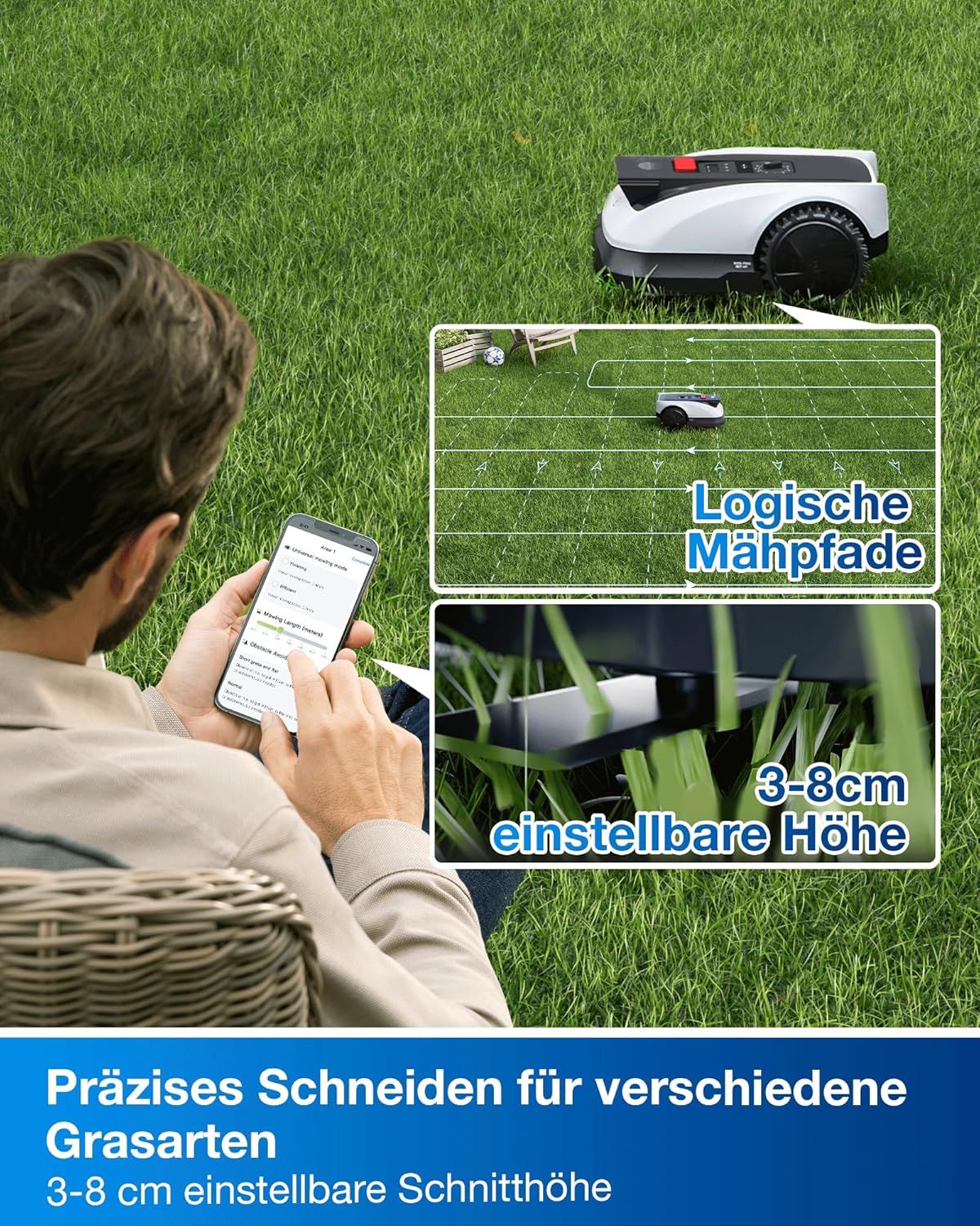 ECOVACS Goat O800 RTK Mähroboter ohne Begrenzungskabel, 800m²