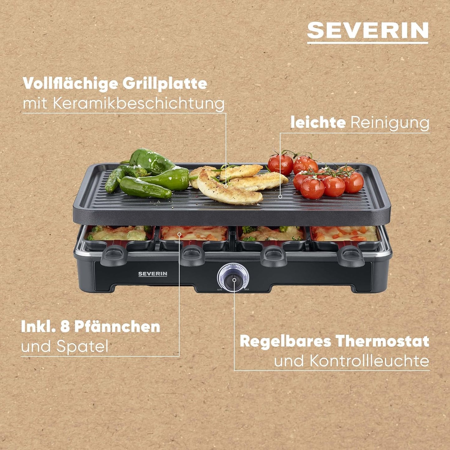 SEVERIN Raclette Grill RG 9670, Schwarz
