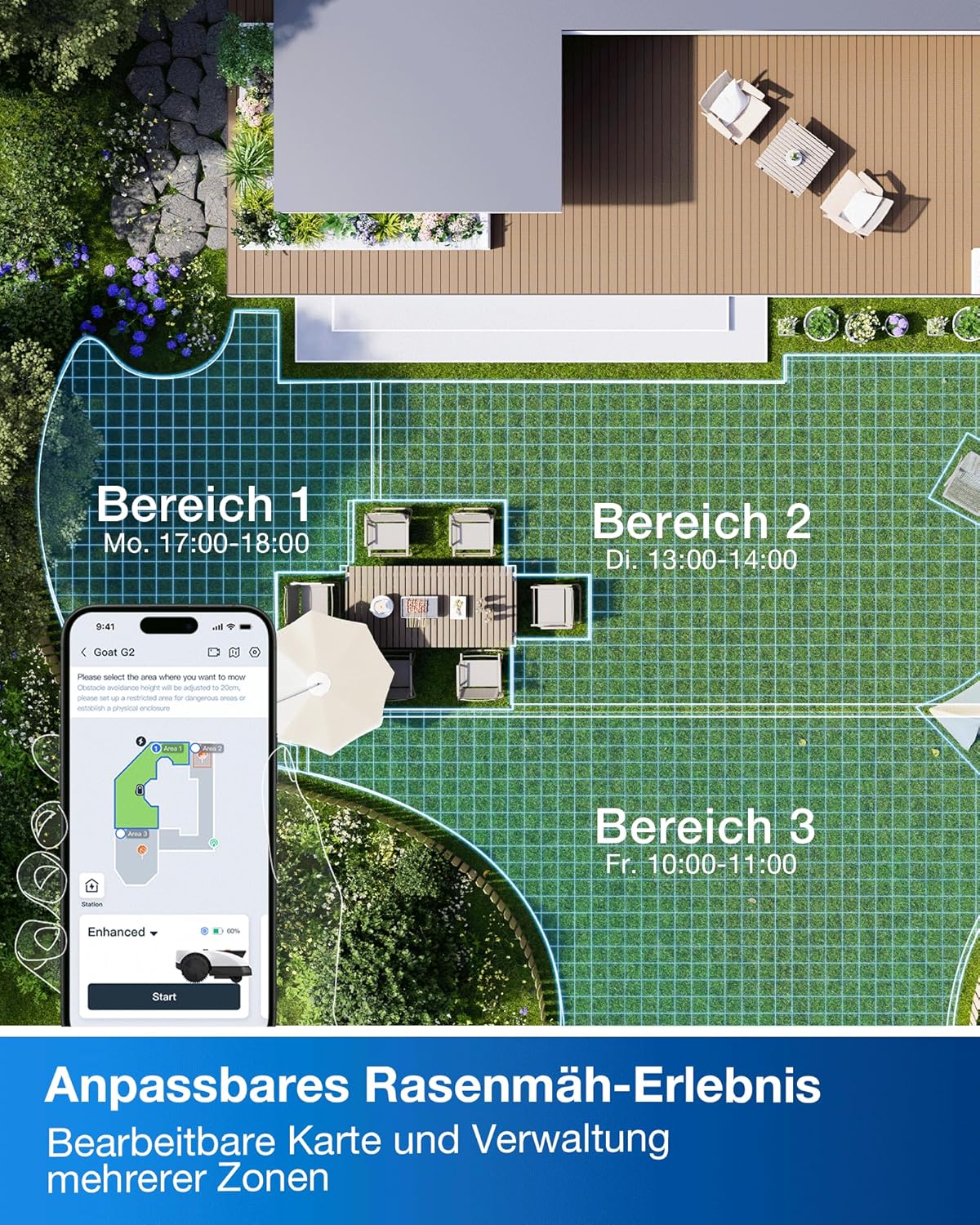 ECOVACS Goat O800 RTK Mähroboter ohne Begrenzungskabel, 800m²
